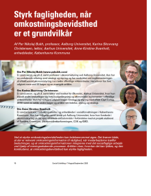 Styrk fagligheden når omkostningsbevidsthed er et grundvilkår
