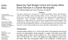 Balancing tight budget control and quality within social services in a Danish Municipality